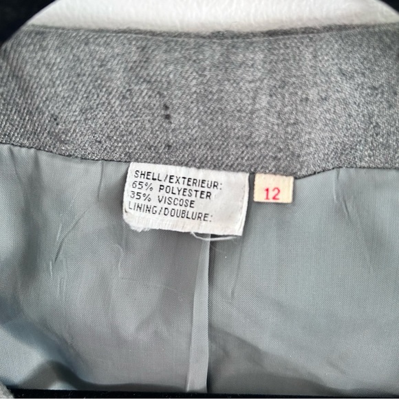 VINTAGE Grey Sleeveless Double Breasted Blazer Size 12 - Picture 7 of 14